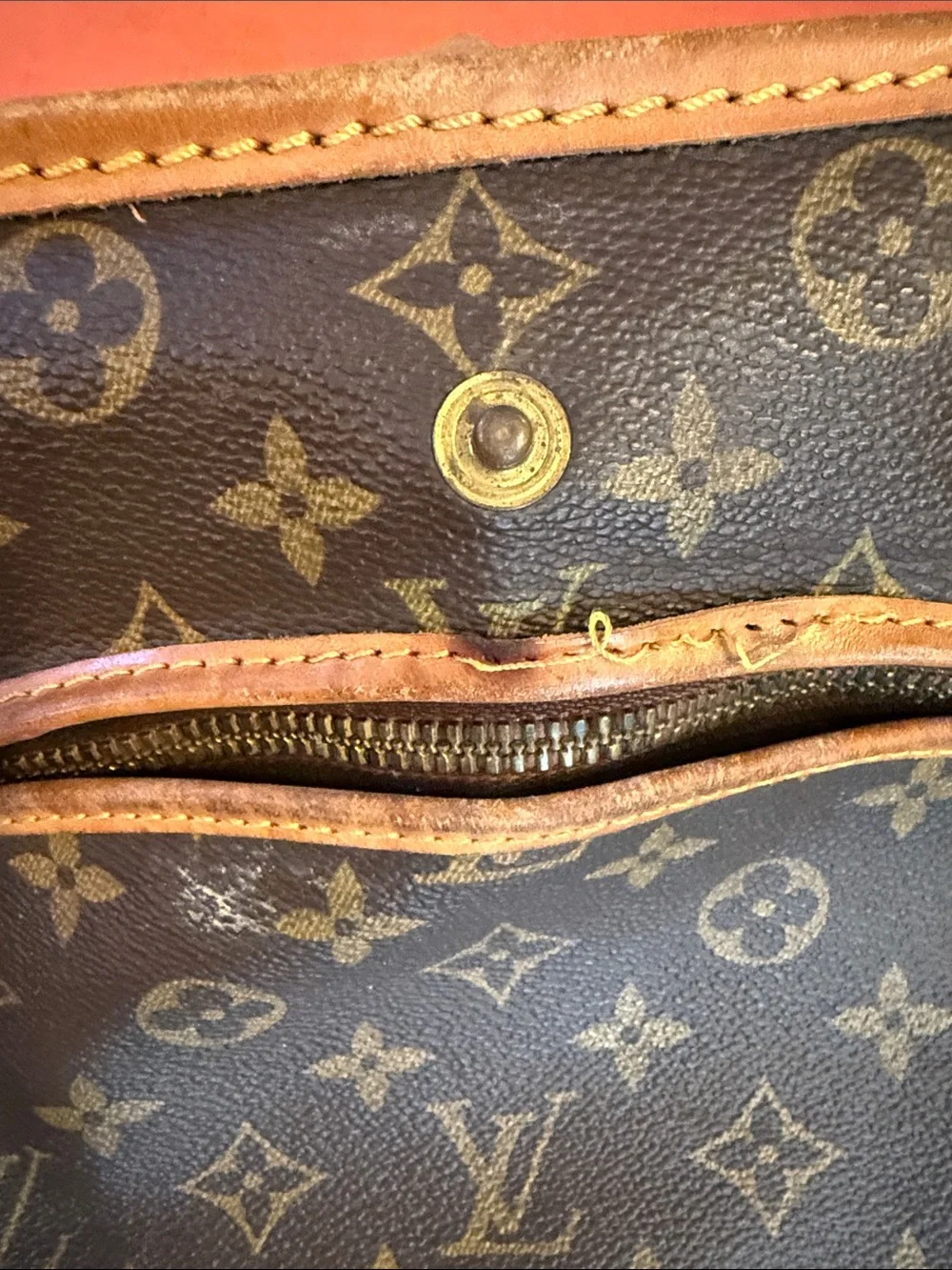 Vintage Louis Vuitton Monogram Garment Bag Tan Leather Trim, Look at Photos